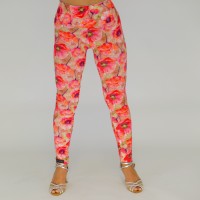 Handgemachte Leggings – Elastisch & Bequem mit Hohem Bund / Mohnblume Print Handgemachte Leggings – Elastisch & Bequem mit Hohem Bund / Mohnblume Print