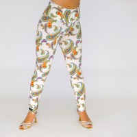 Handgemachte Baumwolljersey-Leggings in der Farbe Wollweiß-blau Handgemachte Baumwolljersey-Leggings in der Farbe Wollweiß-blau