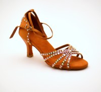 Kupfer-Farbene Latein Tanzschuhe, handverziert mit Strass Kupfer-Farbene Latein Tanzschuhe, handverziert mit Strass