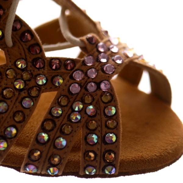 Handverzierte Latein Tanzschuhe in Hautfarbe