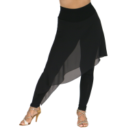 Handgemachte Leggings aus elastischem Viskosejersey mit Chiffon-Rock Handgemachte Leggings aus elastischem Viskosejersey mit Chiffon-Rock