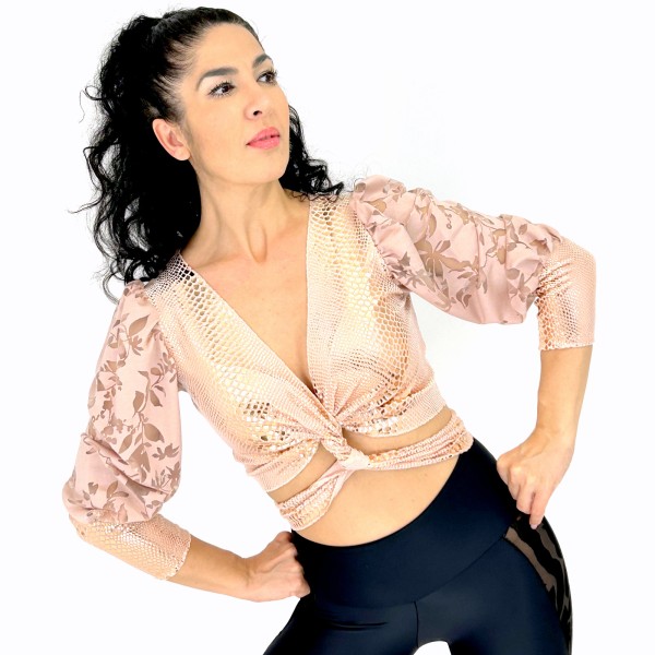 Elegante Damen Bolero Jacke aus Samt in Champagner-Kupfer - Stilvoll und Vielseitig