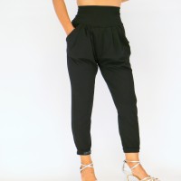 Schwarze Hose aus Baumwolljersey Schwarze Hose aus Baumwolljersey