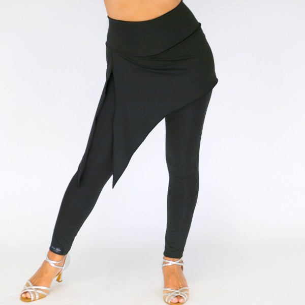 Leggings mit angenähntem Rock – asymmetrisch, sportlicher Stretchstoff