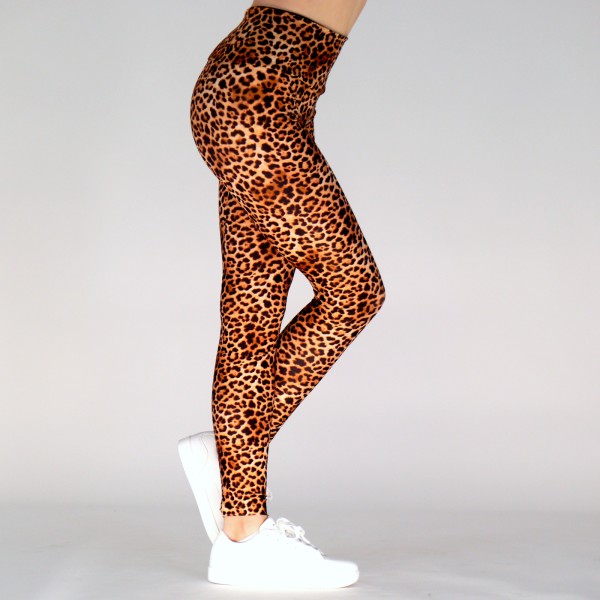 Sport Leggings mit Animal Print in Braun – High Waist & Figurformend