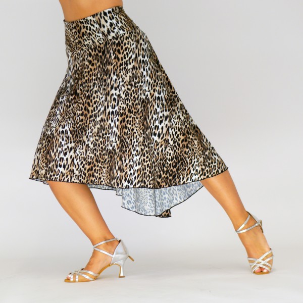 Handgemachter Viskosejersey-Rock mit Animal-Print