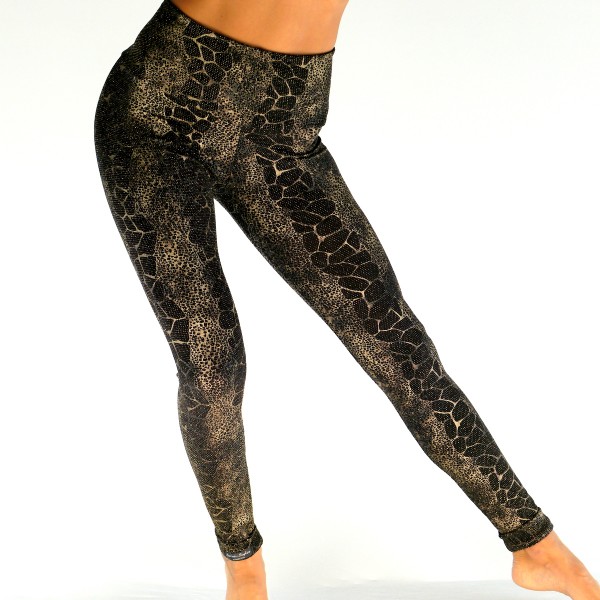 Leggings Gold-Lurex-Blau
