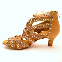 Vorschau: Handverzierte Latein Tanzschuhe in Hautfarbe Vorschau: Handverzierte Latein Tanzschuhe in Hautfarbe